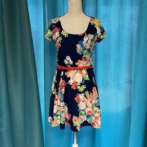 As U Wish Navy Floral Dress